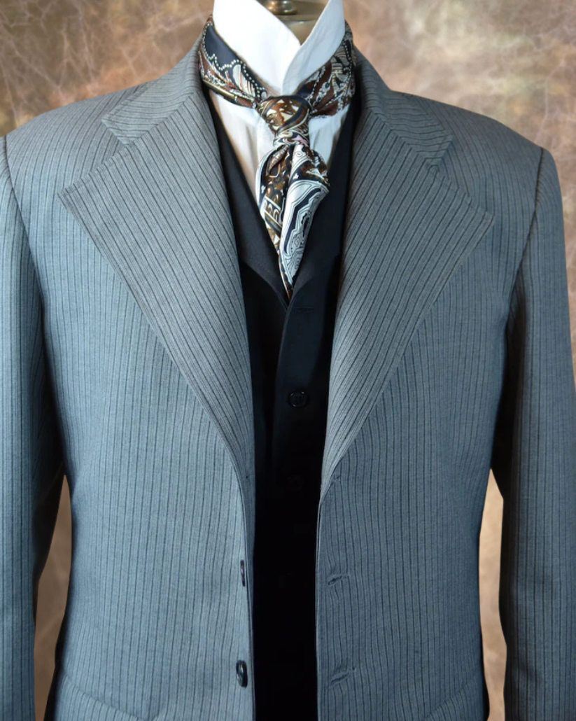 Men's Frock Coat - Light Grey Morning Stripe f110