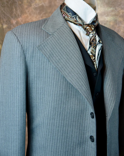 Men's Frock Coat - Light Grey Morning Stripe f110