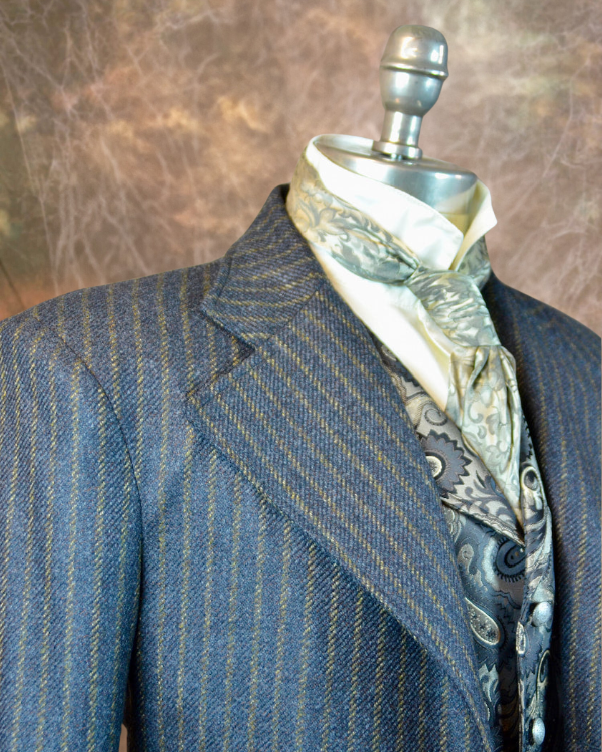 Men's Frock Coat - Diagonal Tan Chalk Stripe