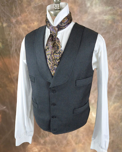 Men's Shawl Vest - Grey
