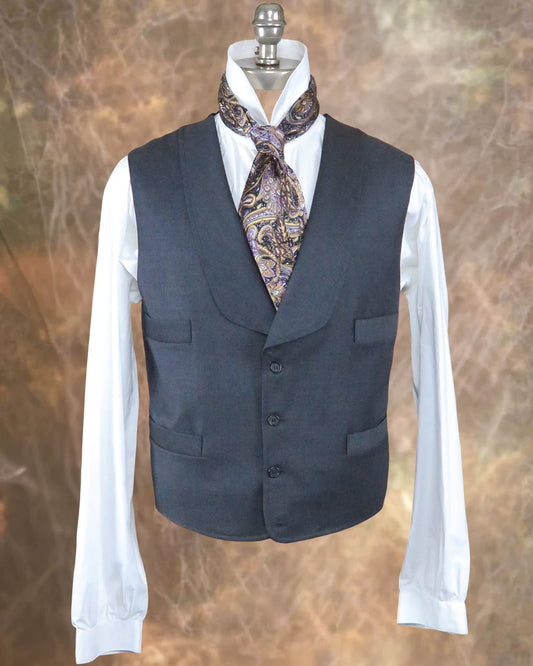 Men's Shawl Vest - Grey