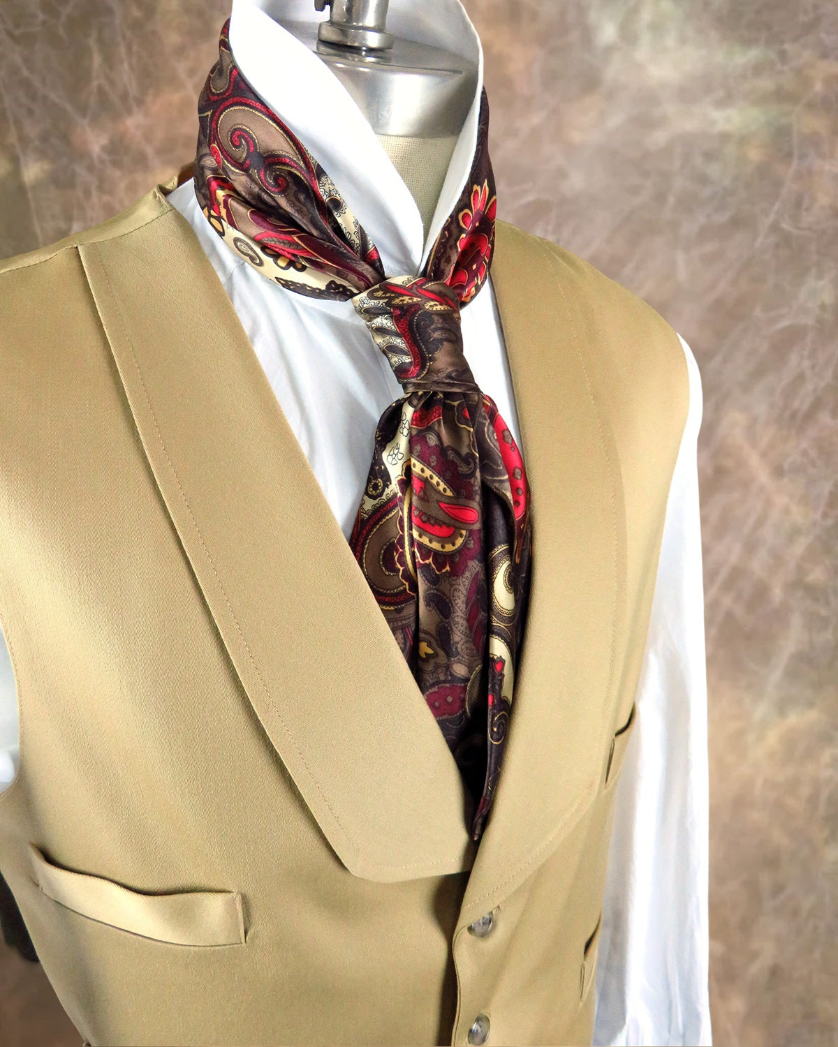 Men's Shawl Vest - Tan