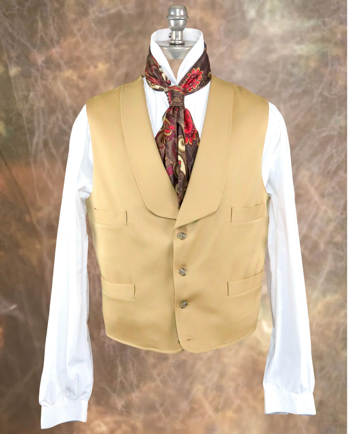 Men's Shawl Vest - Tan