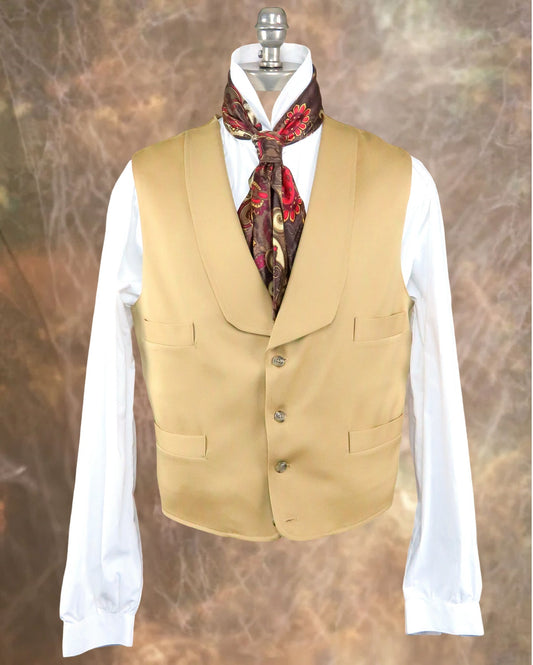 Men's Shawl Vest - Tan
