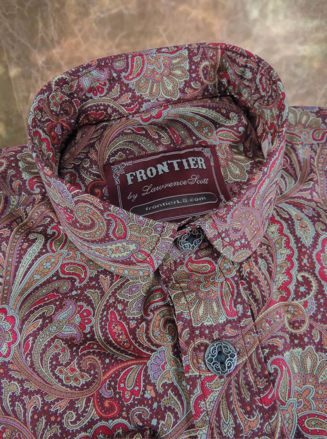 Wine and Maroon Floral Paisley Men's Dakota Shirt