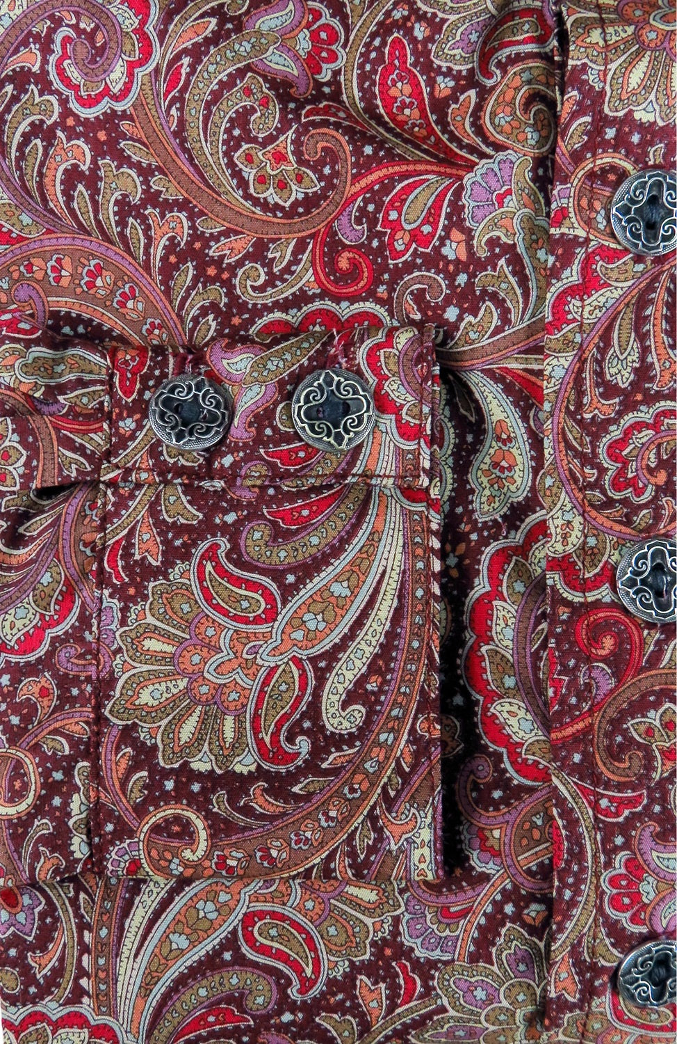 Wine and Maroon Floral Paisley Men's Dakota Shirt