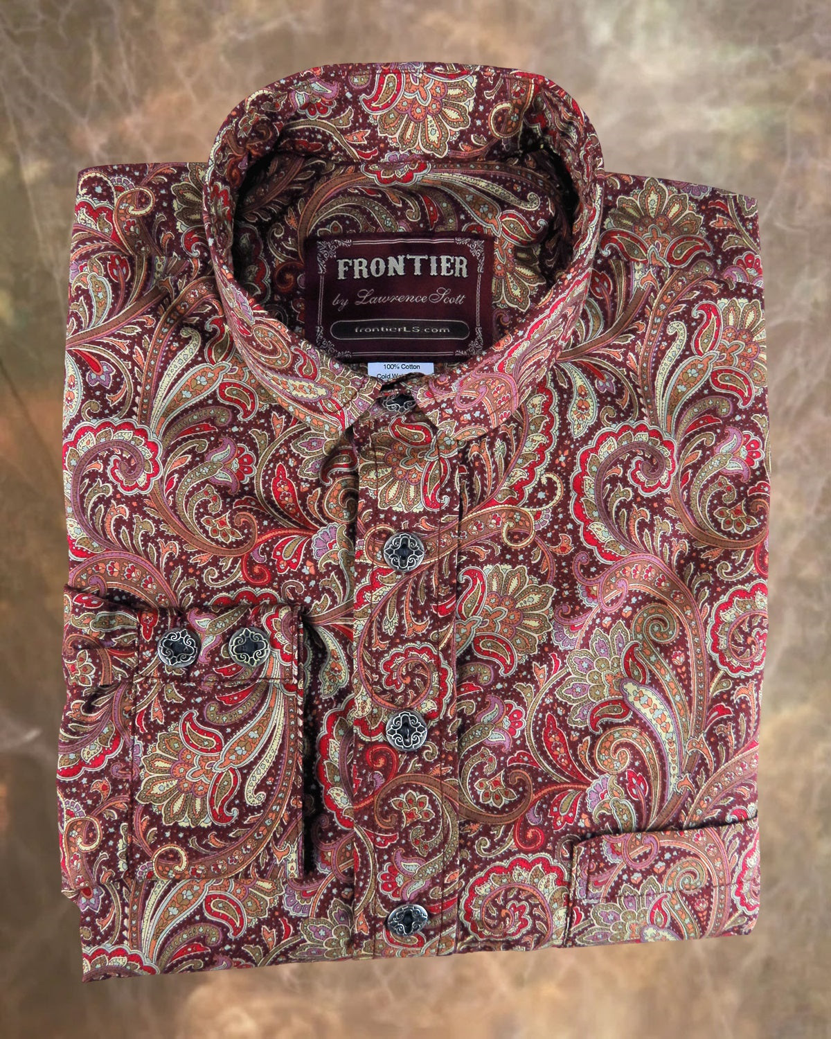 Wine and Maroon Floral Paisley Men's Dakota Shirt
