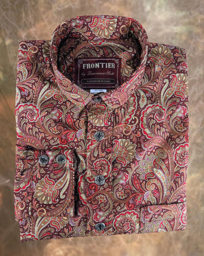 Wine and Maroon Floral Paisley Men's Dakota Shirt