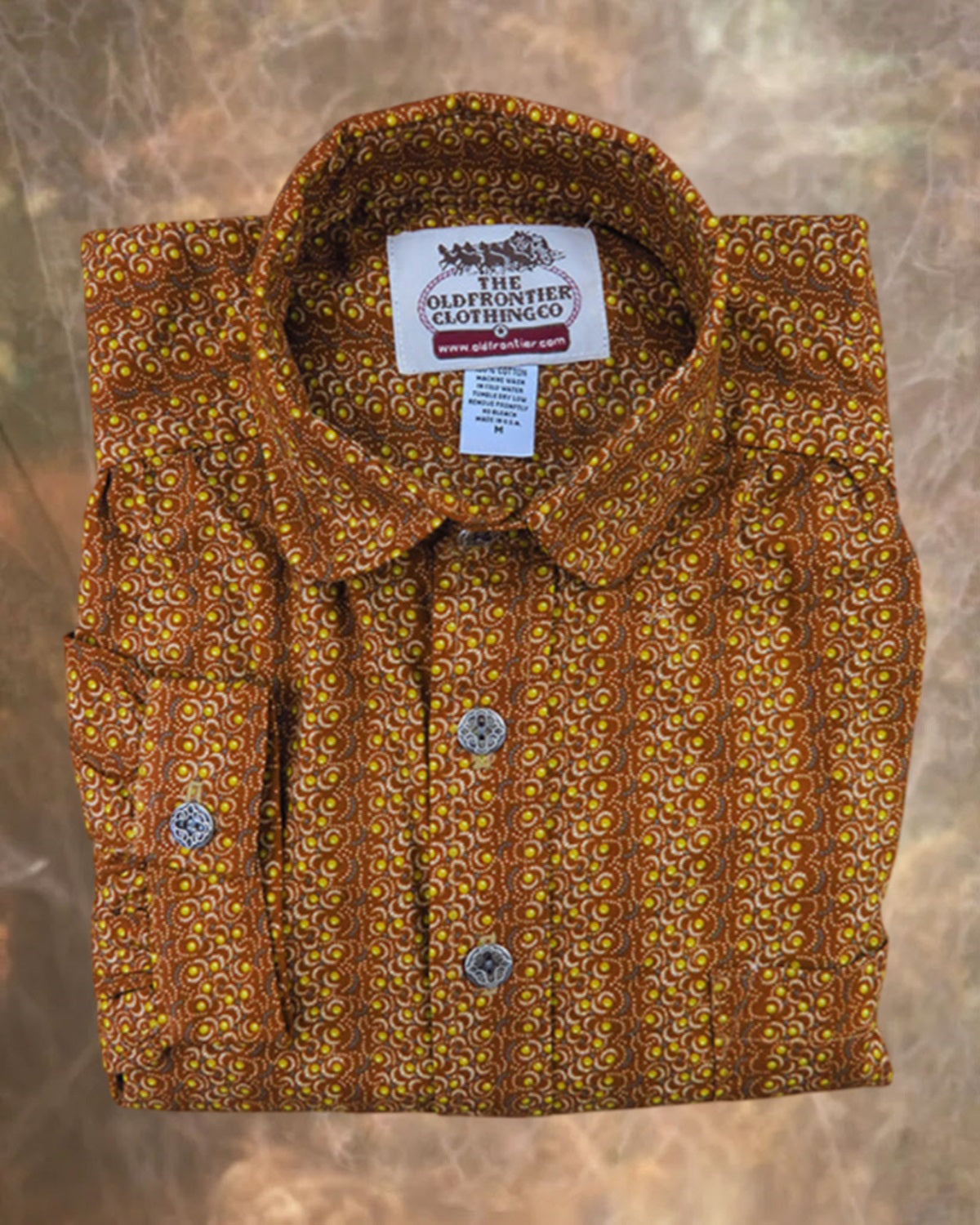 Yellow Ochre Geometric Dot Victorian Shirt
