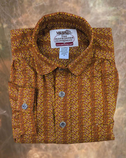 Yellow Ochre Geometric Dot Victorian Shirt