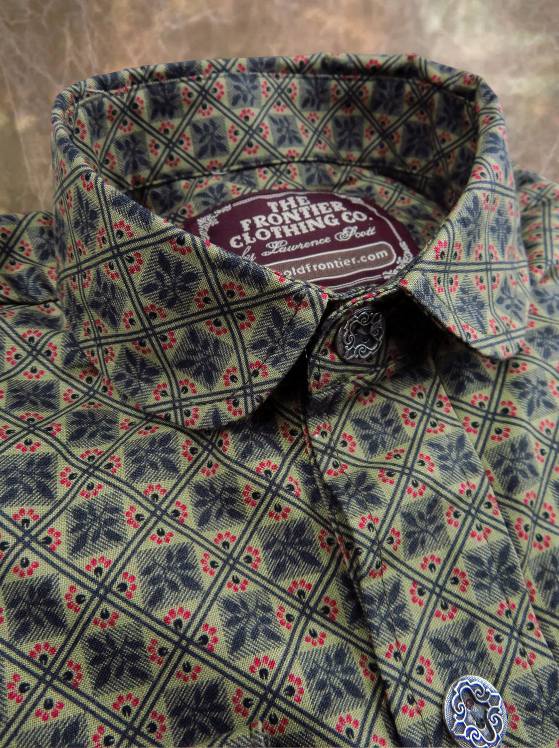 Olive and Red Lattice Dakota Shirt