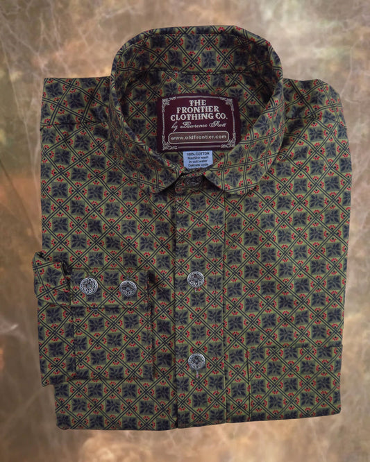 Olive and Red Lattice Dakota Shirt