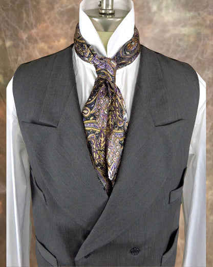 Men's Double Breasted Vest - Grey