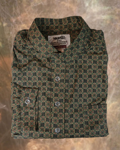 Olive and Red Lattice - Men's Victorian Shirt