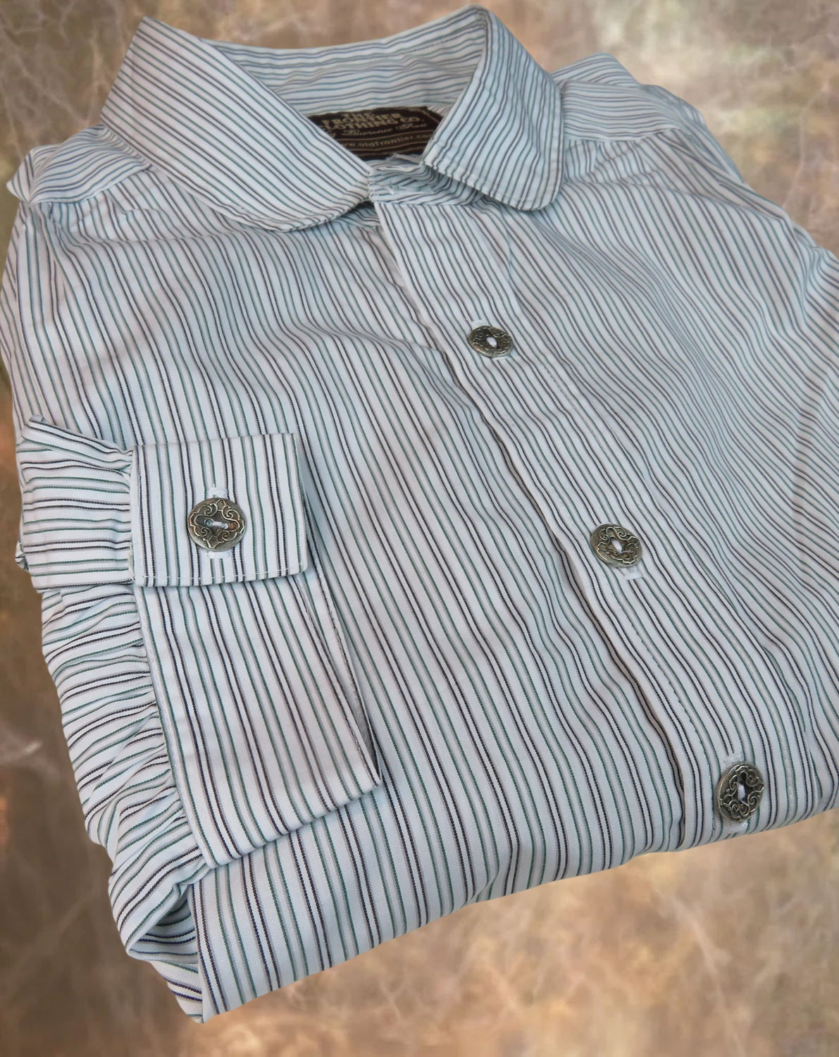 Green and Graphite Stripe Men's Victorian Shirt