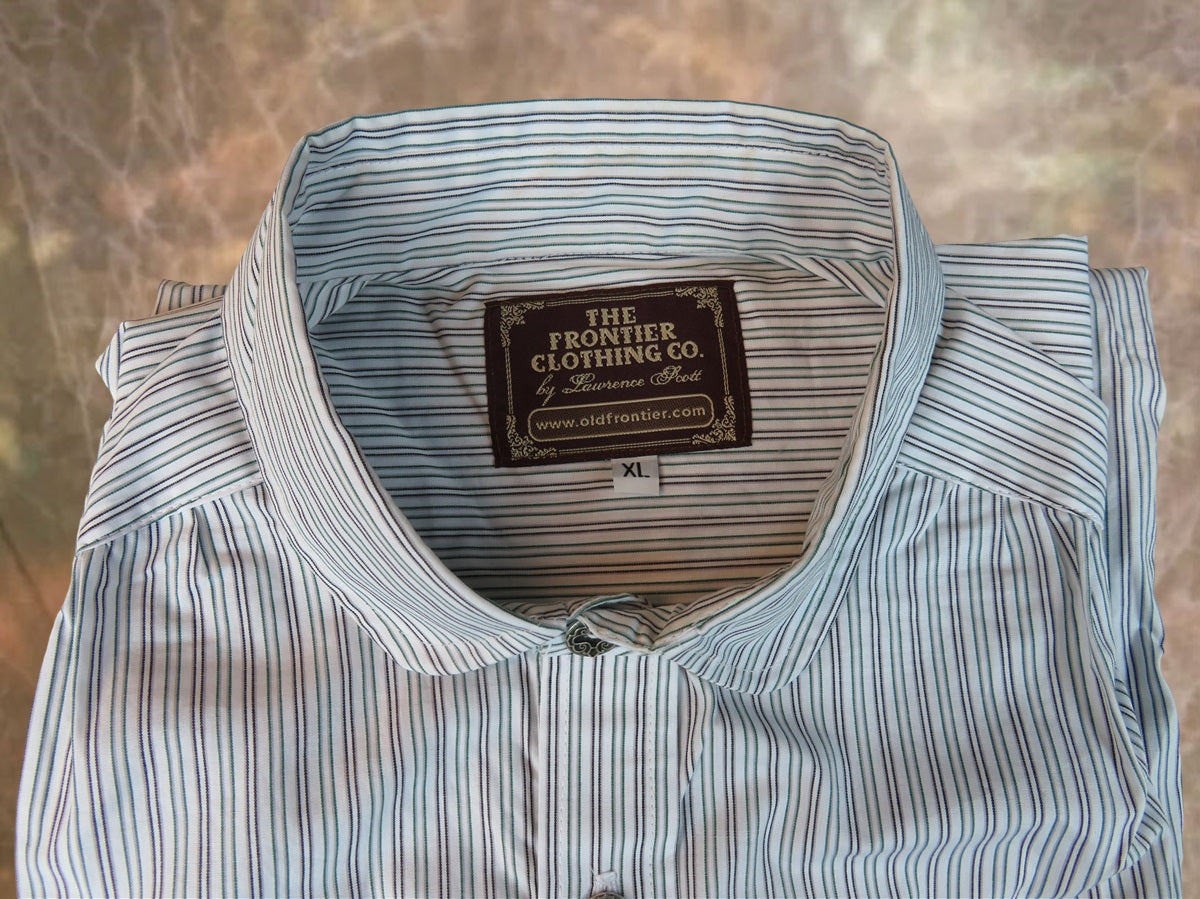 Green and Graphite Stripe Men's Victorian Shirt