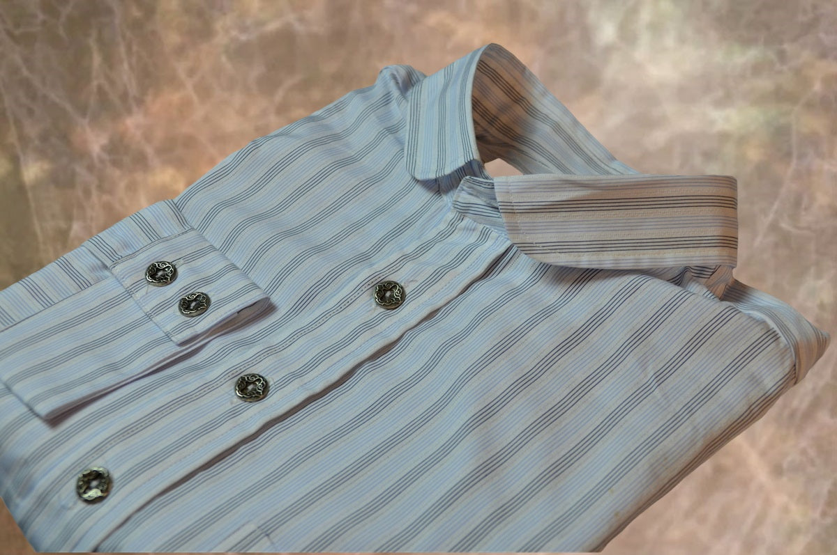 Blue Alternating Stripe Men's Dakota Shirt