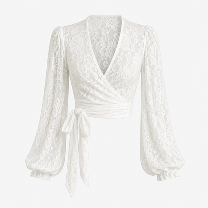The Ivory Rose Wrap Blouse