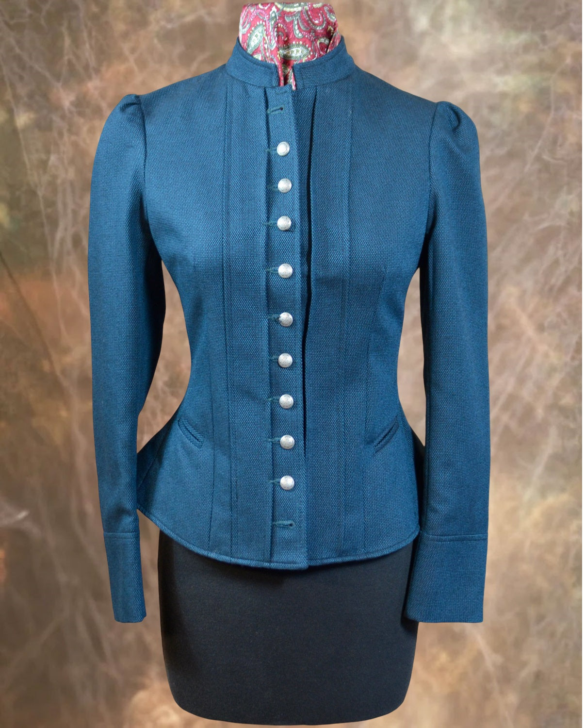 Women's Victoriana Jacket - Nailhead Teal 566b