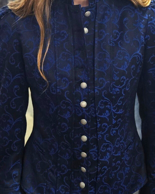 Women's Victoriana Jacket - Blue Brocade