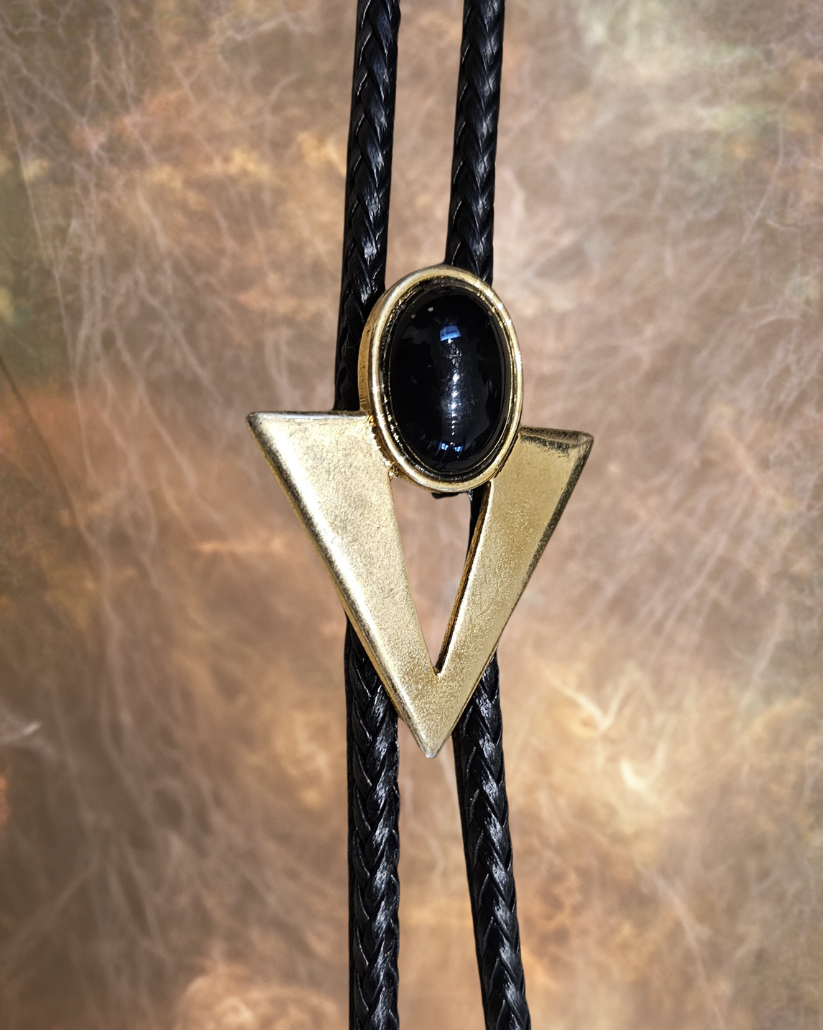 Frontier Bolo Tie, Black and Gold