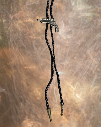 Frontier Bolo Tie, Western Gun Arabesque