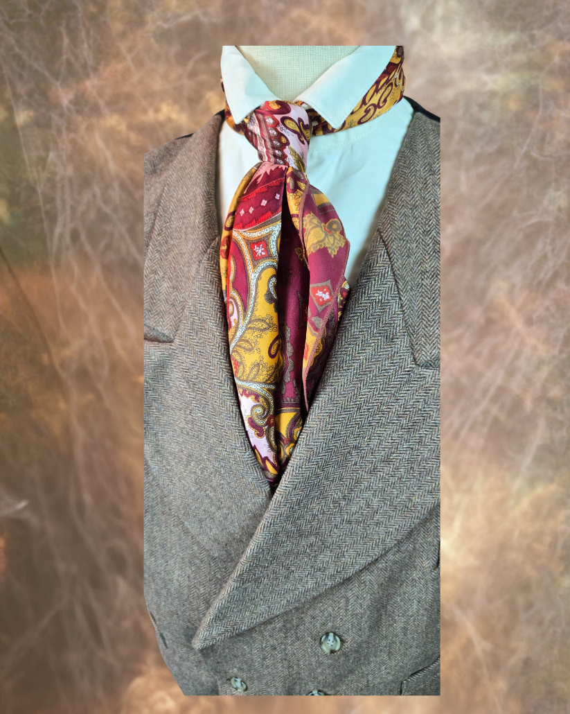 Men's Double Breasted Vest - Dark Tan Herringbone