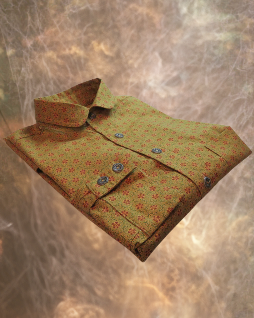 Mustard and Orange Geometric Men's Dakota Shirt