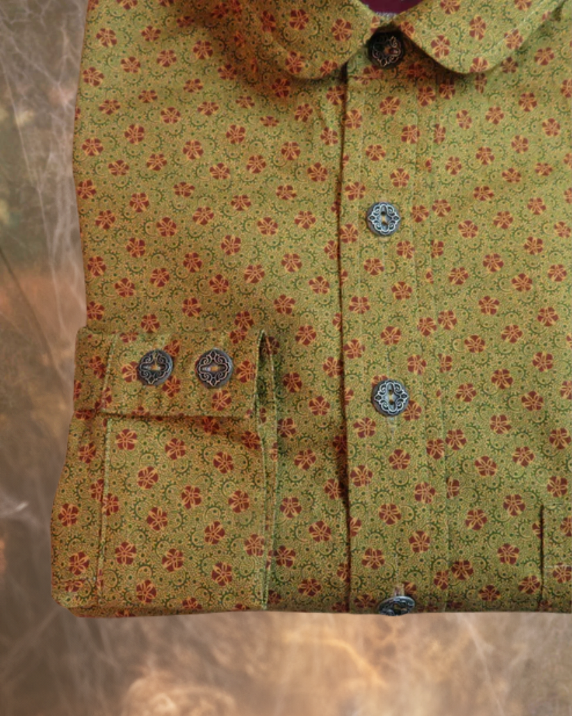 Mustard and Orange Geometric Men's Dakota Shirt