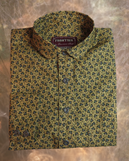 Yellow and Blue Blossom Men's Dakota Shirt