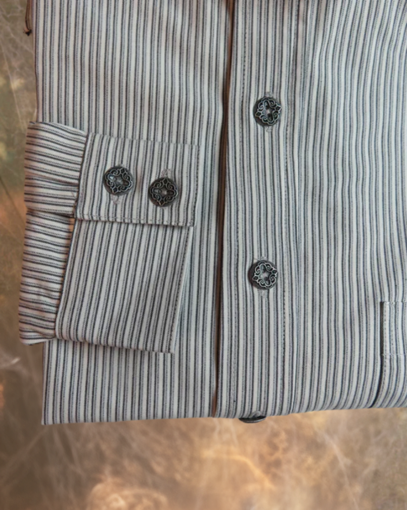 Graphite and White Stripe Men's Dakota Shirt