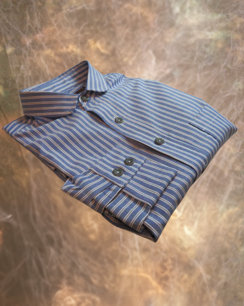 Faded Blue with White Stripe Men's Dakota Shirt