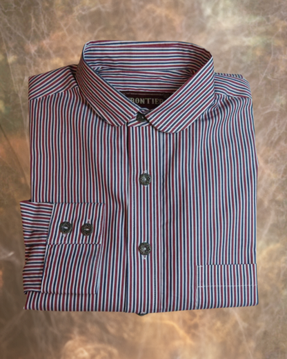 Red, Blue and White Stripe Men's Dakota Shirt