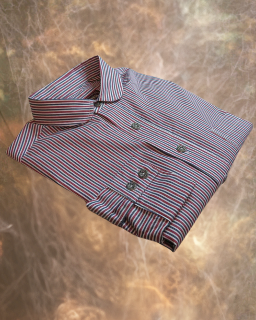 Red, Blue and White Stripe Men's Dakota Shirt