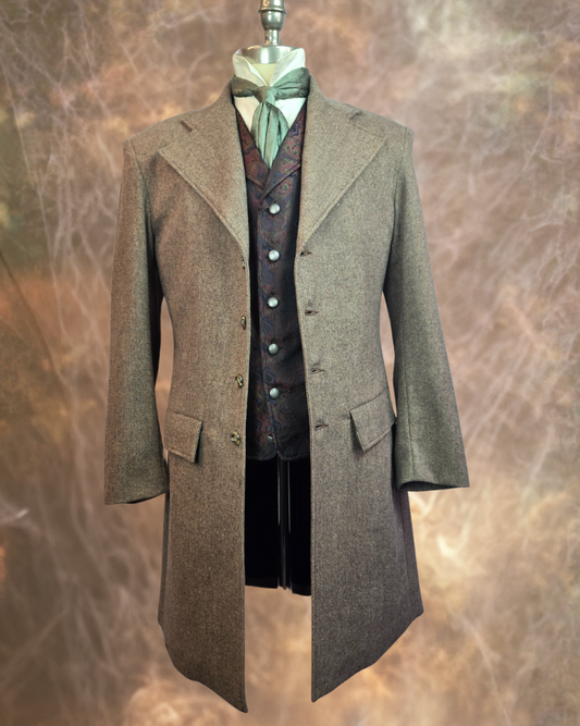 Men's Frock Coat - Sandy Tan Herringbone