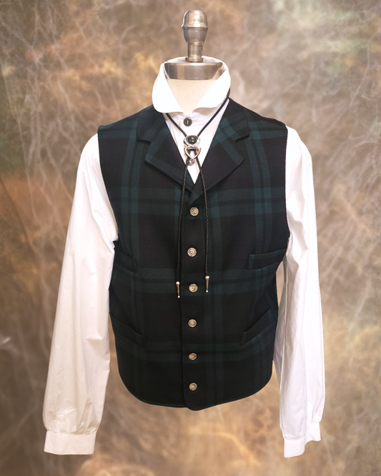 Men's Notch Vest - Black Watch Plaid
