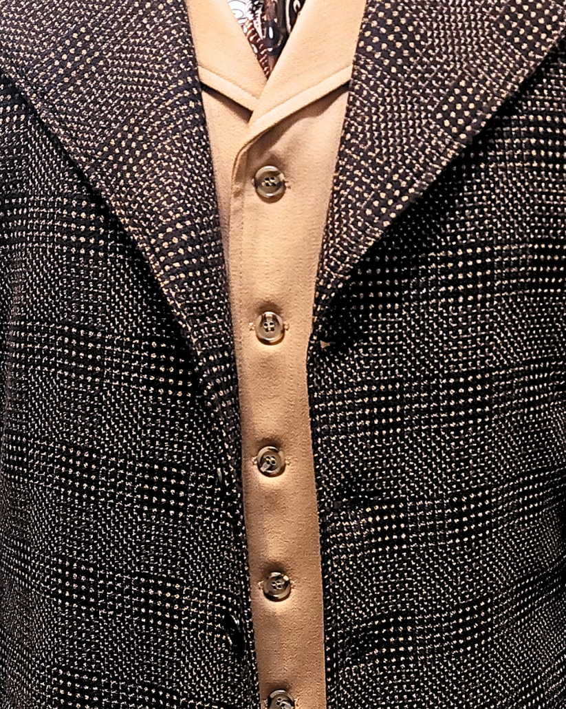 Men's Black and Tan Tweed Wool Frock Coat