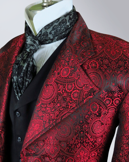 Men's Red Brocade Frock Coat