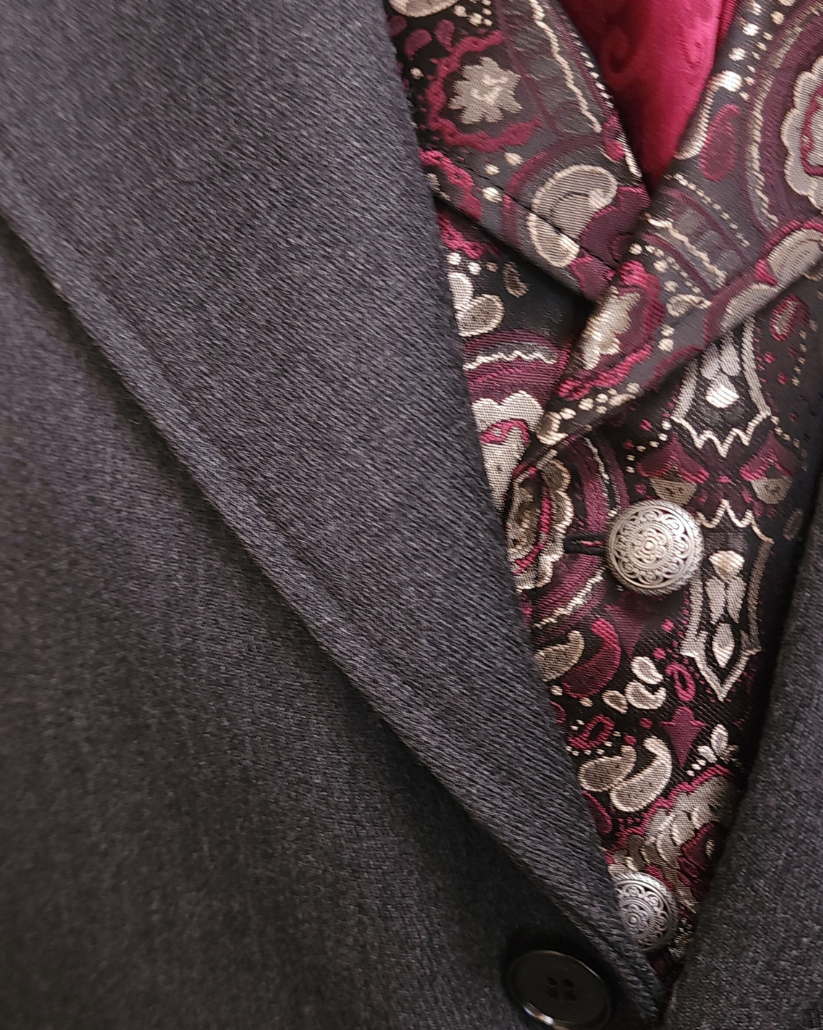 Men's Charcoal Grey Wool Frock Coat