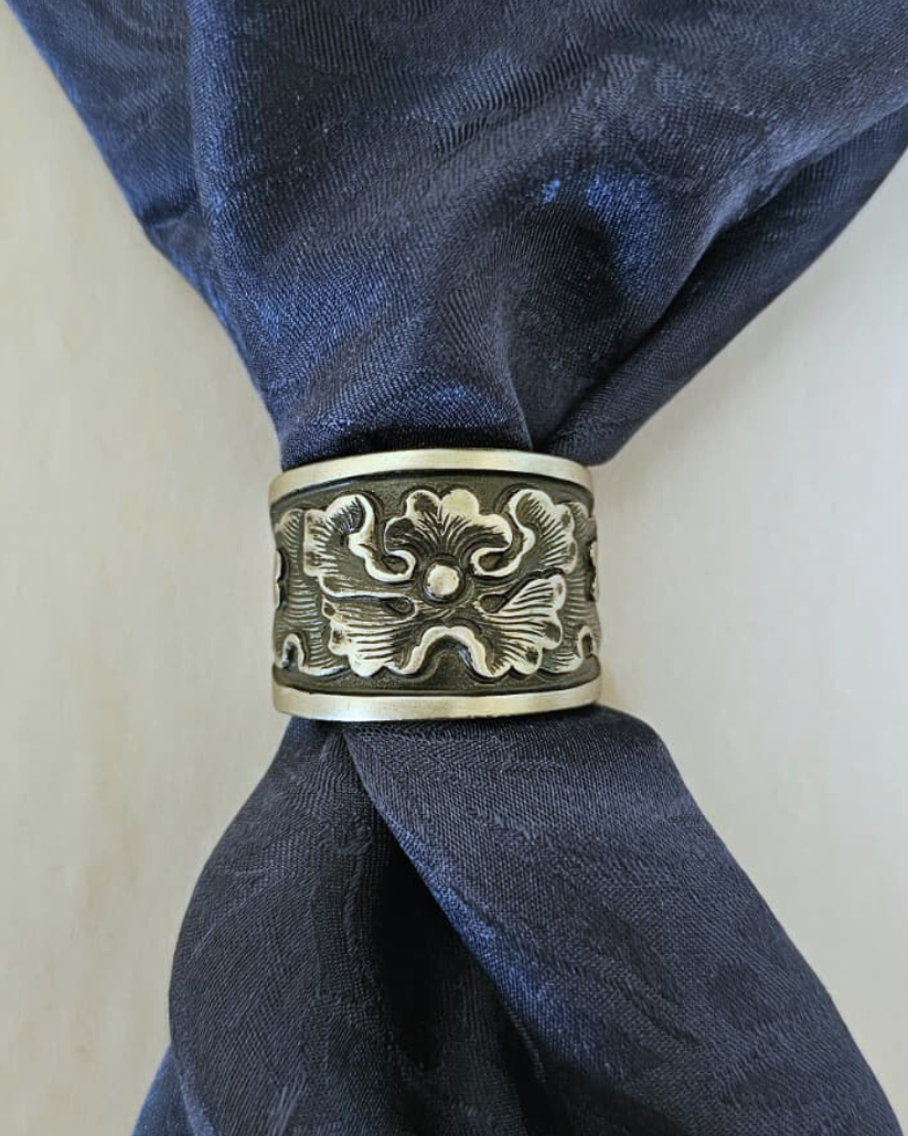 Frontier "Peony Crest" Scarf Loop – Neo-Victorian Western Accessory | Frontier by Lawrence Scott