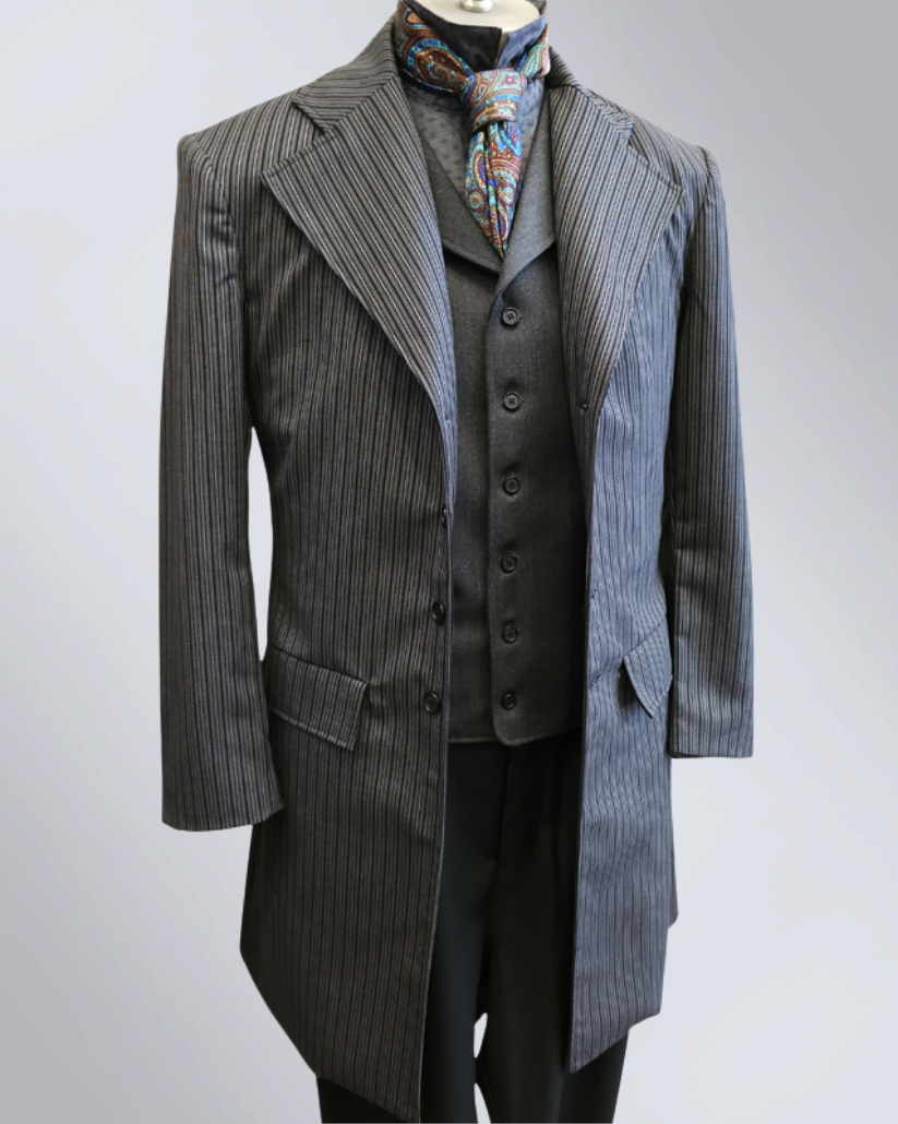 Men's Gatsby Stripe Wool Frock Coat (144-D)