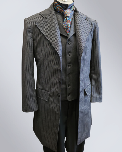 Men's Gatsby Stripe Wool Frock Coat (144-D)