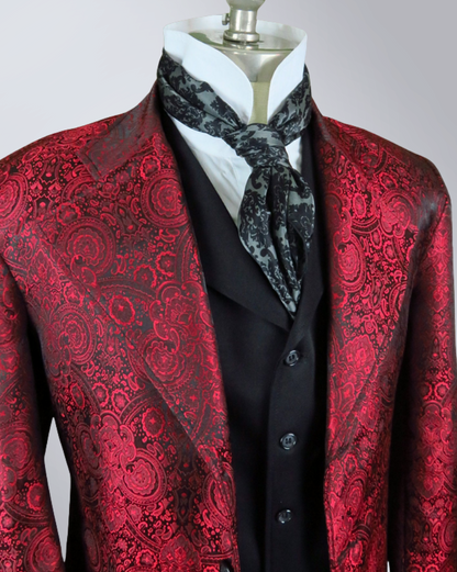 Men's Red Brocade Frock Coat