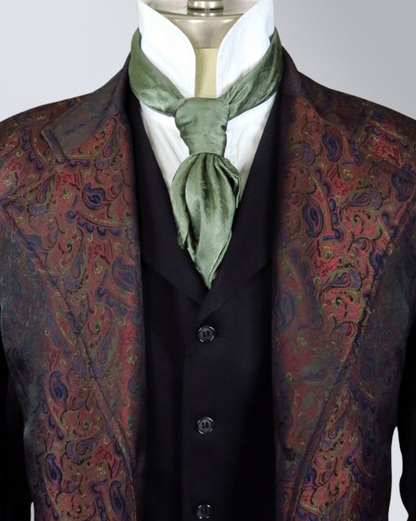 Men's Rust Brocade Frock Coat - Red, Blue, Green - RBG