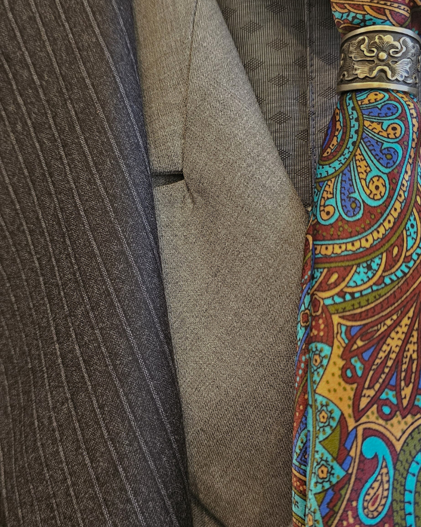 Men's Grey Chalk Stripe Wool Frock Coat