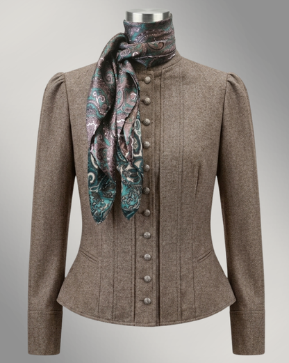 Women's Victoriana Peplum Coat – Heather Mesa Worsted Wool