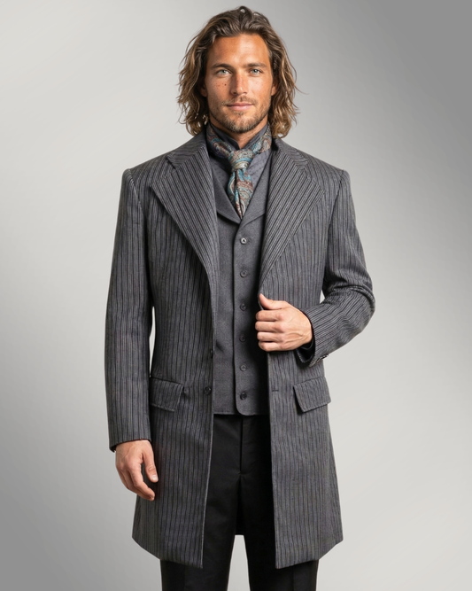 Men's Gatsby Stripe Wool Frock Coat (144-D)