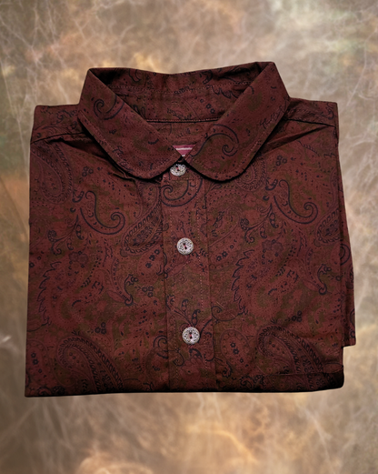 Men’s Dakota Shirt – Darkest Maroon Paisley