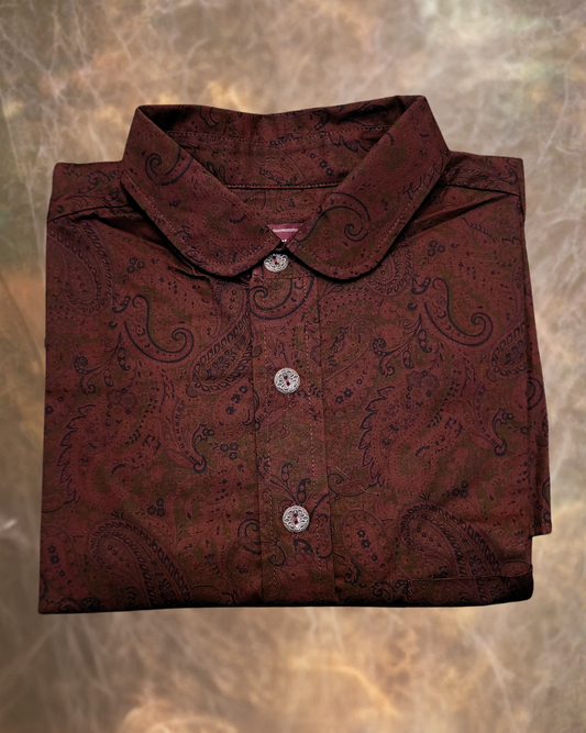 Men’s Dakota Shirt – Darkest Maroon Paisley