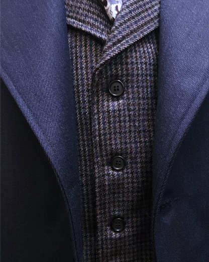 Men's Dark Indigo Wool Frock Coat (76-D)